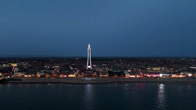 Blackpool Tower lights up white and pink for Southport attack victims