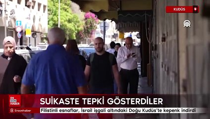Kudüs'te Heniyye'nin suikastine tepki gösteren Filistinli esnaf kepenk indirdi