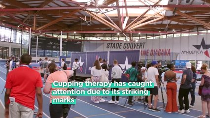 What are the red round marks on the skin of Olympic athletes?