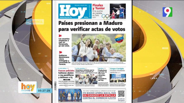 Titulares de prensa dominicana miércoles 31de julio2024 | Hoy Mismo