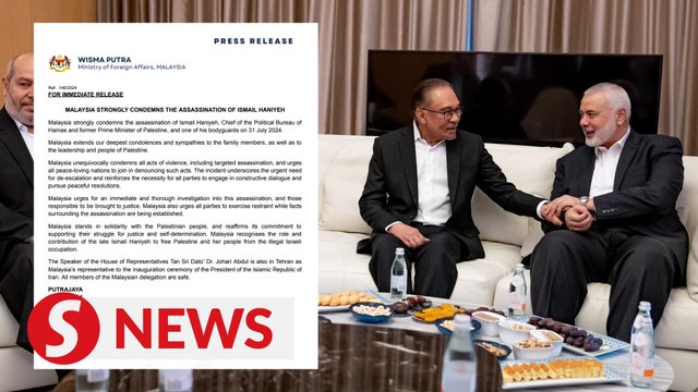 Malaysia condemns assassination of Hamas leader Ismail Haniyeh