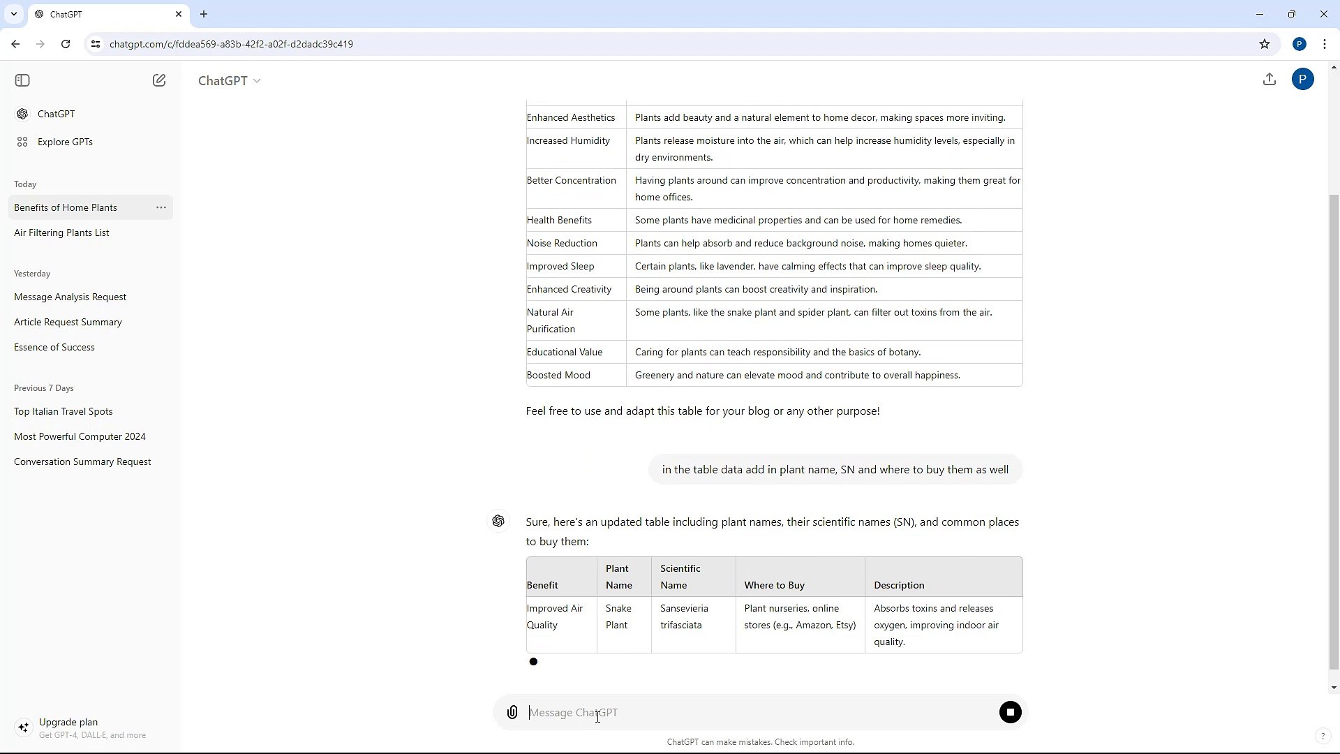 ChatGPT Course Section 6 Generating Tables