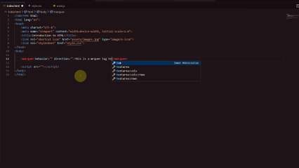 How to use Marquee and IFrame tags in Html