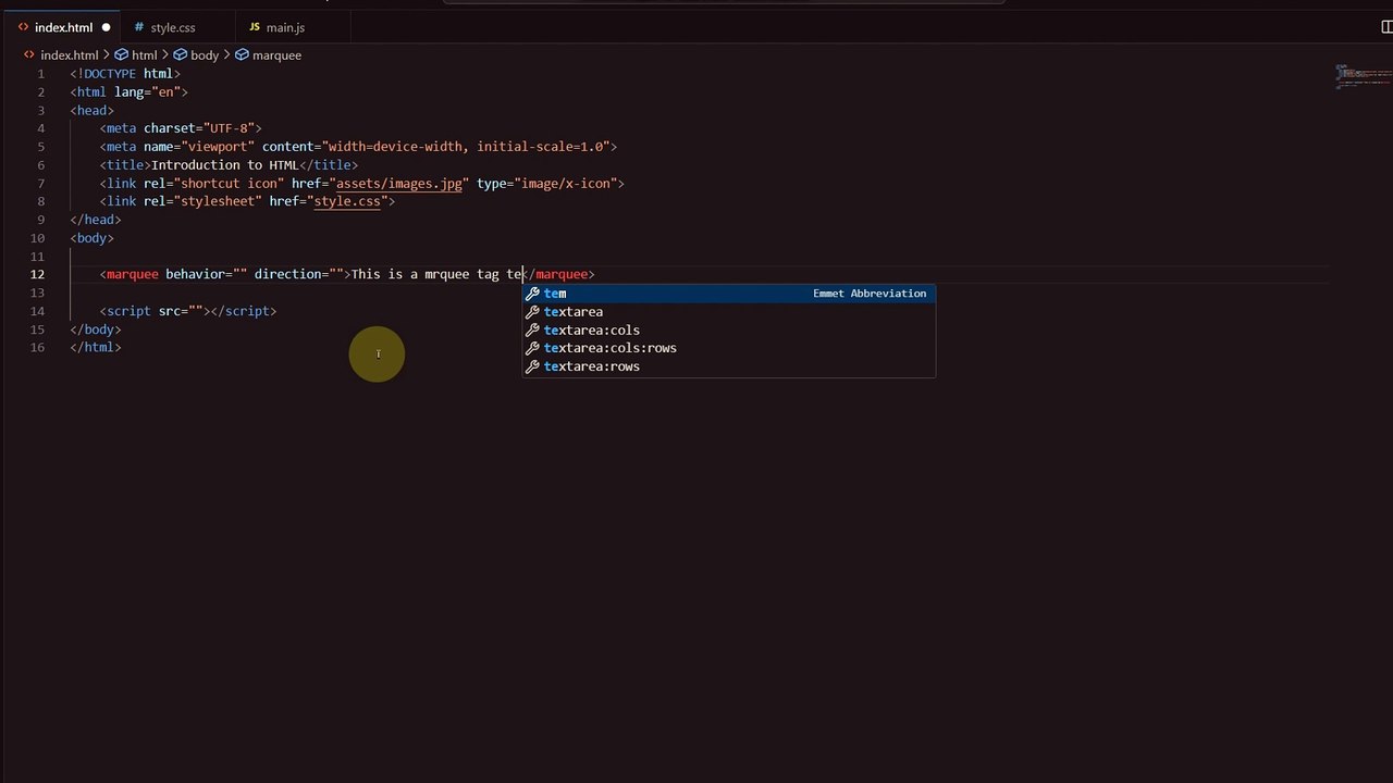 How to use Marquee and IFrame tags in Html