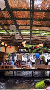 JAPAN Nagashi Somen, a traditional Japanese dish. You can enjoy it at Kibune in Kyoto