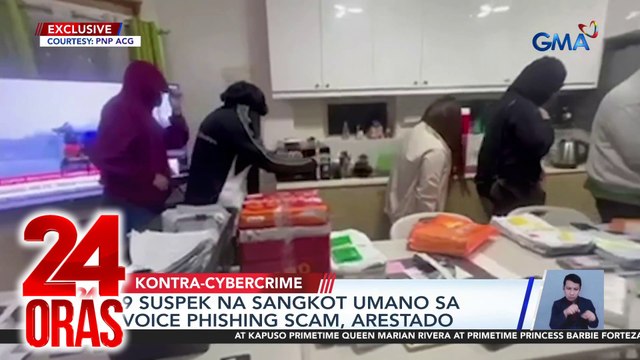 9 suspek sa sangkot umano sa voice phishing scam, arestado | 24 Oras