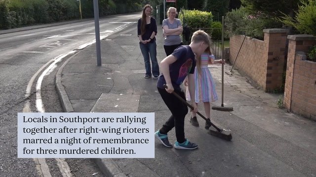 Southport locals begin clean-up effort following violent disorder