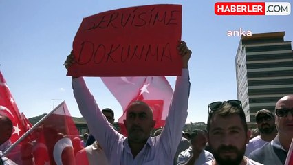 Ankara'da Servisçiler Kamuda Personel Servisi Kararına Tepki Gösterdi