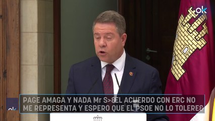 Page amaga y nada más: «El acuerdo con ERC no me representa y espero que el PSOE no lo tolere»