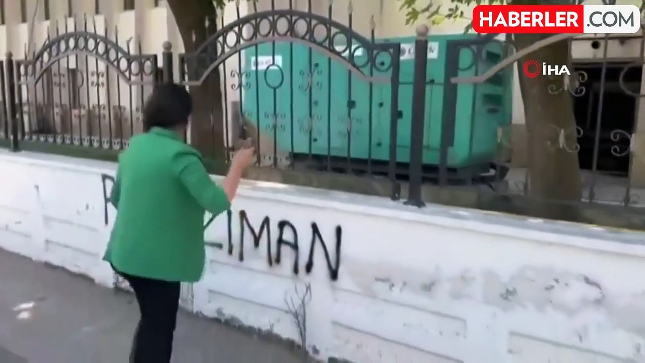 DEM Parti Batman Milletvekili Valilik duvarına 'önce Kürtçe' 'önce dil' yazdı