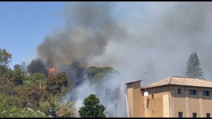 Roma, incendio dietro al tribunale penale: colonna di fumo nella zona