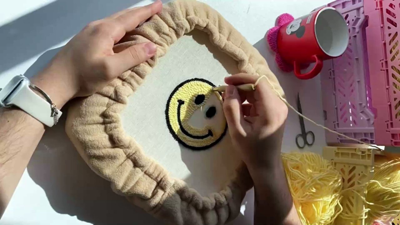 Make punch needle coaster with me