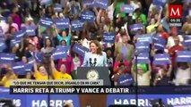 Kamala Harris reta a Donald Trump a debate y decirle críticas a la cara