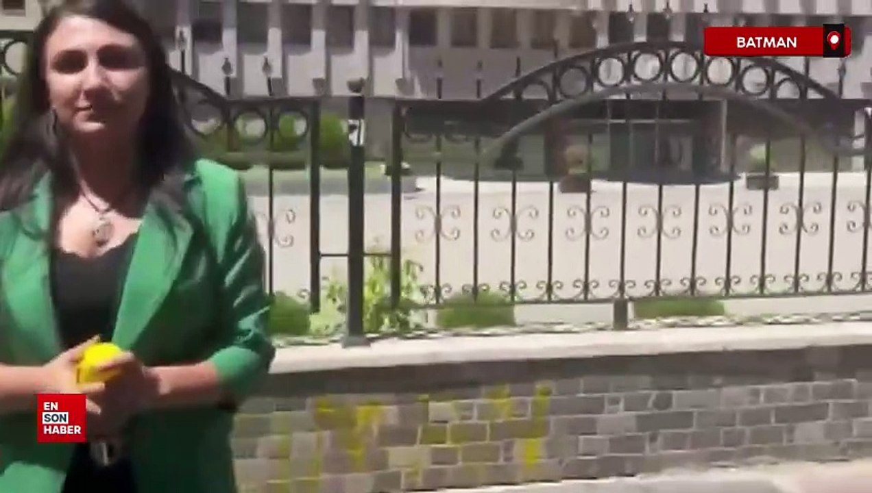 DEM Partili Zeynep Oduncu, valilik duvarına Kürtçe yazılar yazdı