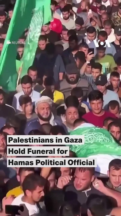 Palestinians in Gaza Hold Funeral for Hamas Political Official  VOA #trending #palestinians #dailymotion #gazanews