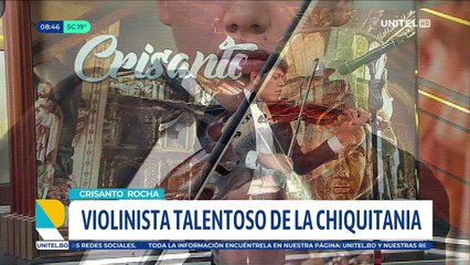 Crisanto Rocha el joven chiquitano maestro del violín que necesita una operación tras sufrir osteoporosis en una de sus piernas 