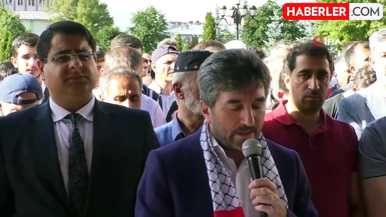 Erzurum'da İsmail Haniye için gıyabi cenaze namazı kılındı