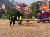 Vasto incendio a Roma, Gualtieri in elicottero sorvola la zona del rogo con il Prefetto Giannini