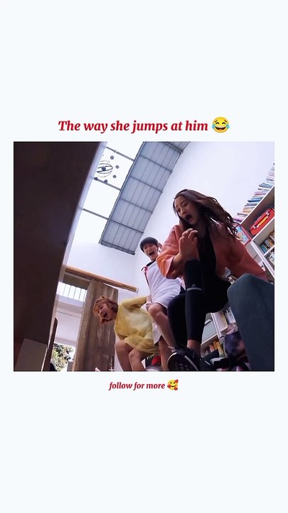 The way she jumps at him