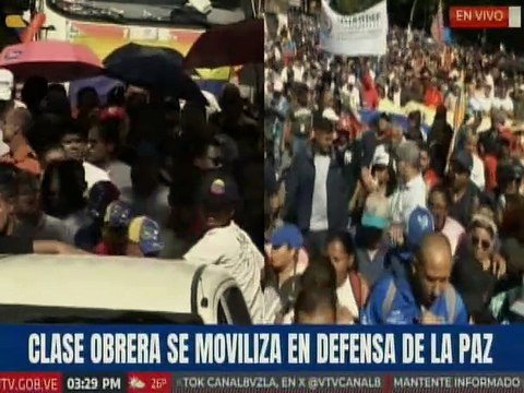 Clase obrera se concentra en defensa de la paz y la democracia de nuestro país