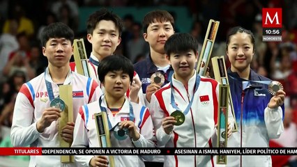 ¡Selfie histórica! China, Corea del Sur y Norte se unen en el podio de París 2024