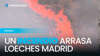 Un fuerte incendio arrasa una zona de pastos de Loeches