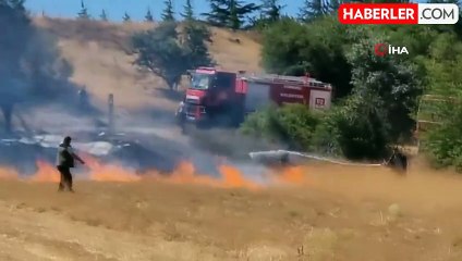 Domaniç'te baraka alev alev yandı, tarlalara sıçradı