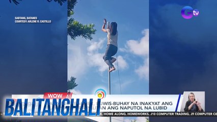 Babaeng teacher, buwis-buhay na inakyat ang flagpole para palitan ang naputol na lubid| Balitanghali