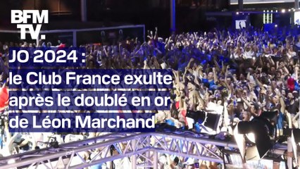 JO 2024: à Paris, le Club France exulte après le doublé en or de Léon Marchand