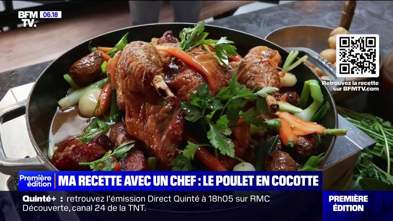 Poulet cocotte grand-mère et ses légumes nouveaux, ma recette estivale avec un chef