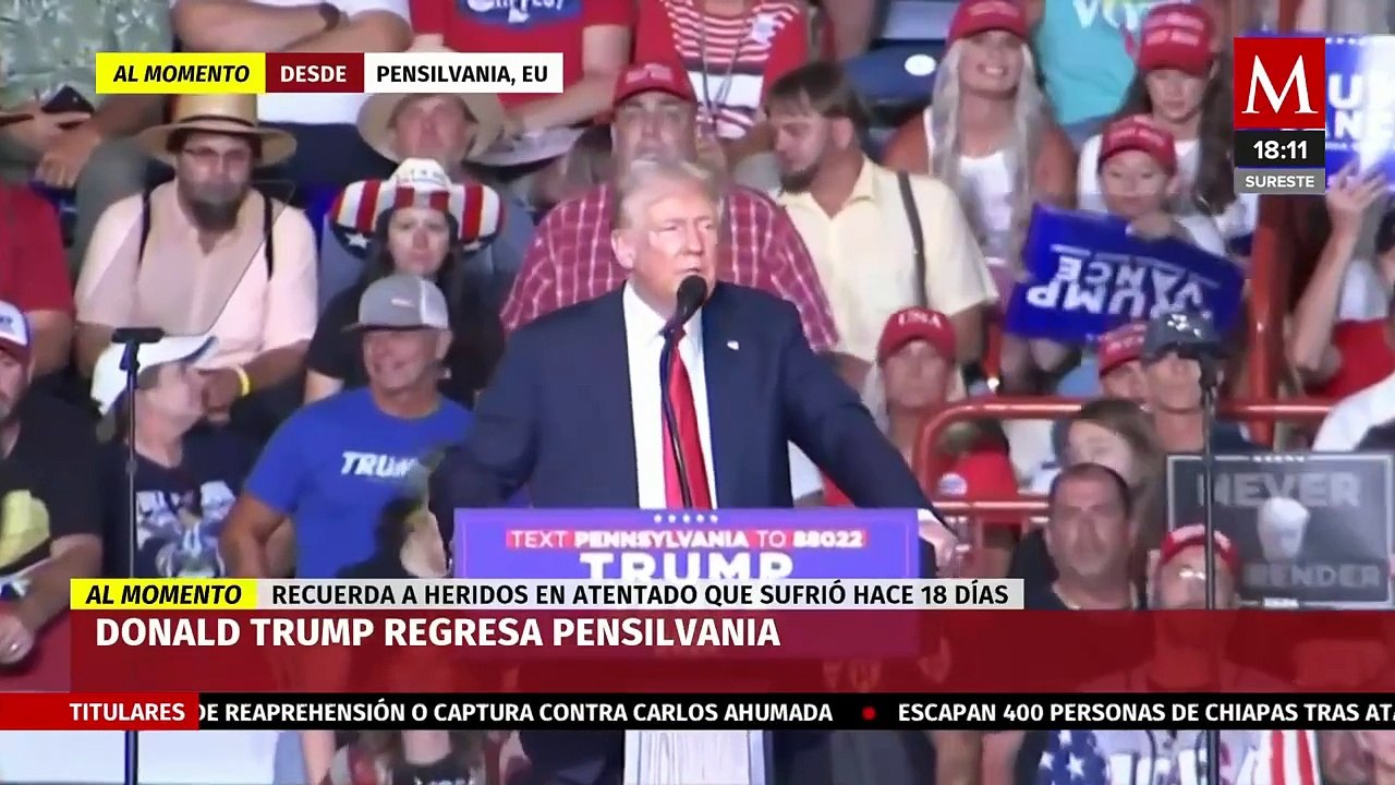 Donald Trump regresa a Pensilvania tras el intento de atentado en su contra