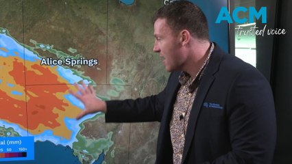 Rainband spreading across Australia