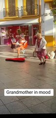 Grand Mother Enjoyed on street dance Entertainment