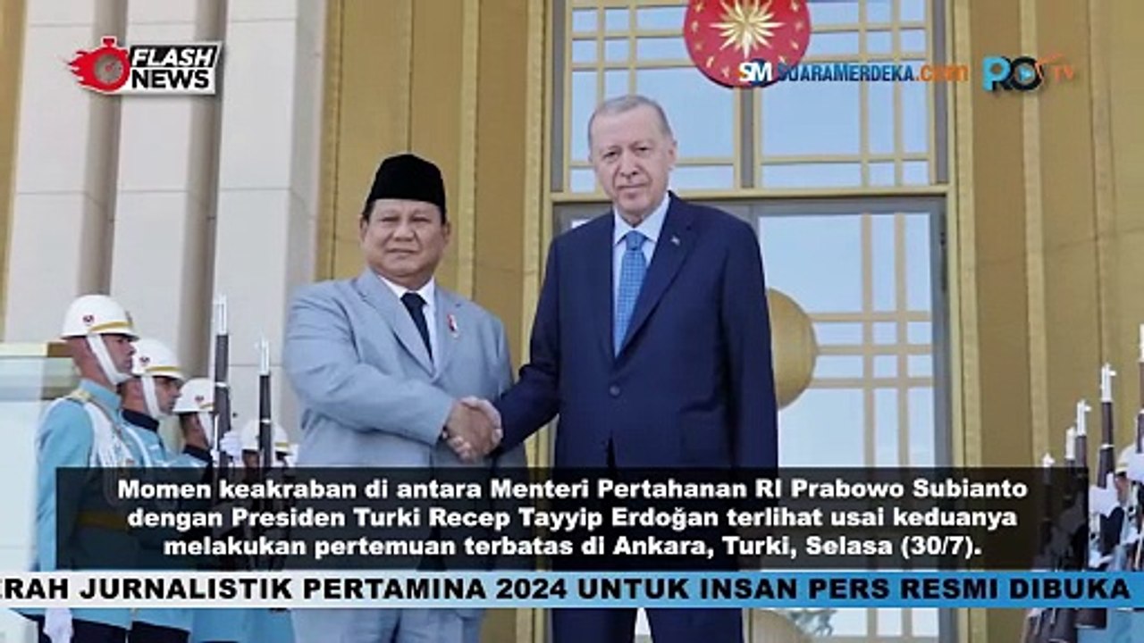 Usai Bertemu, Erdogan Antar Langsung Prabowo Hingga ke Mobil