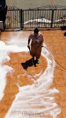 Getting the backyard ready for the summer season! Cleaning with a kurcher only! 