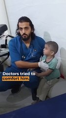 Palestinian child in shock after surviving Israeli attack in Gaza