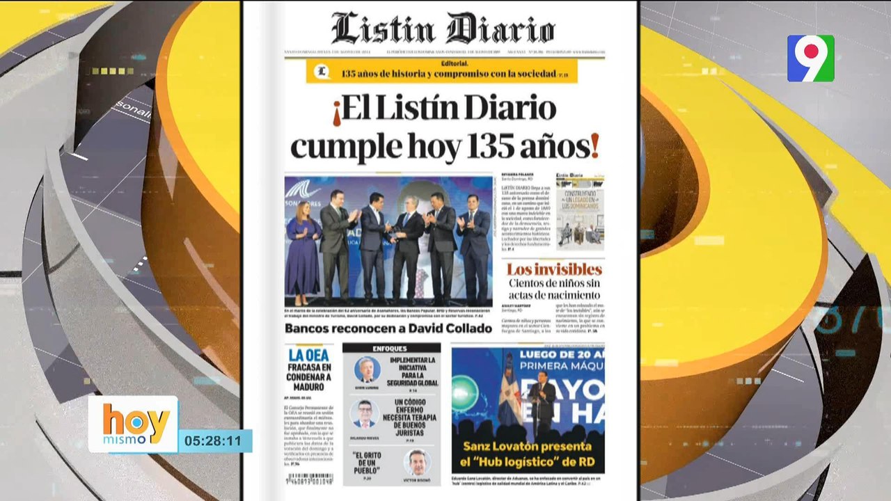Titulares de prensa dominicana jueves 01 de agosto 2024 | Hoy Mismo