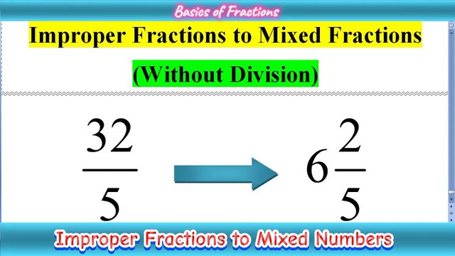 How to Turn Improper Fractions to Mixed Fractions Directly without Division Process MathOGuide
