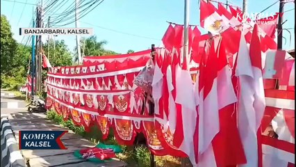Jelang HUT ke-79 RI, Pedagang Bendera di Banjarbaru Menjamur