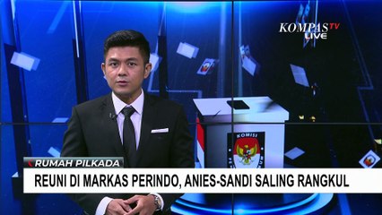 Reuni di Markas Perindo, Anies dan Sandiaga Uno Saling Rangkul