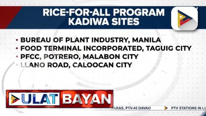 "Rice-for-All" Program ng Agriculture Dept, inilunsad ngayong araw