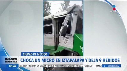 Microbús choca en Iztapalapa y deja al menos nueve heridos