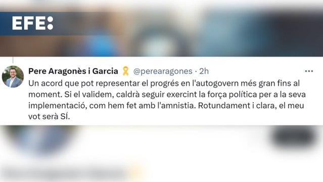 Aragonès ve en el preacuerdo con el PSC un salto adelante sin precedentes y dice que votará sí