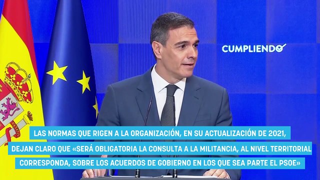 Sánchez se salta los estatutos del PSOE no consultará a las bases el pacto con ERC