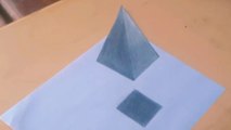 Floating pyramid 3d drawing on paper | easy drawing on paper