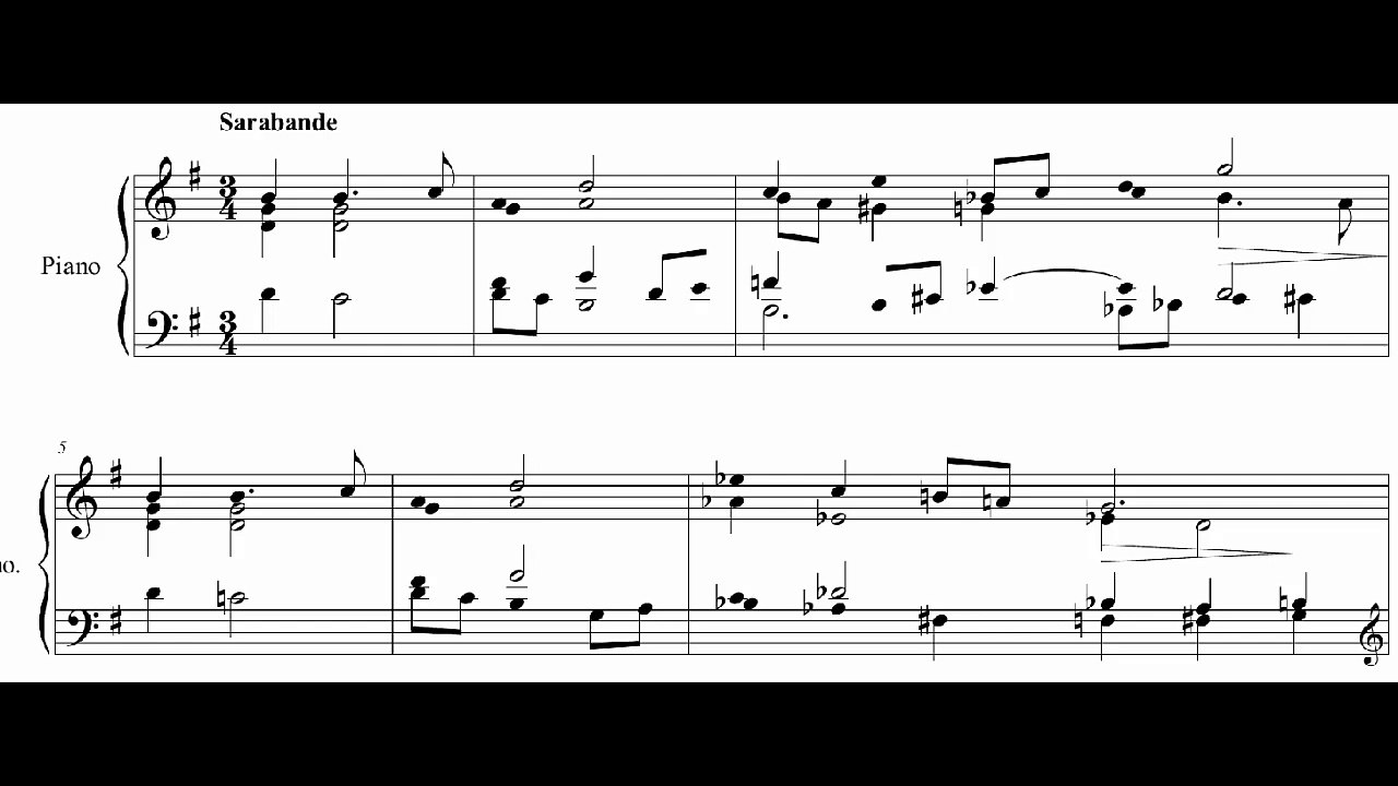 Suite pour clavier I. Deuxième Prélude. Sarabande