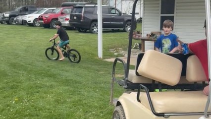Little boy's dream comes true with a surprise dirtbike from dad