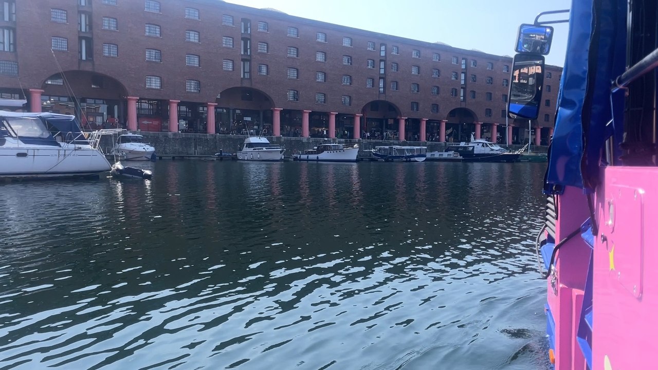 I take you on board new Splash Tours amphibious bus through Liverpool and into Albert Dock