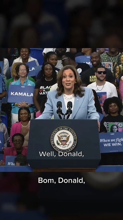 Vídeo: Kamala Harris provoca Trumpo em evento de campanha nos EUA: "Se tem algo a dizer, fale na minha cara"