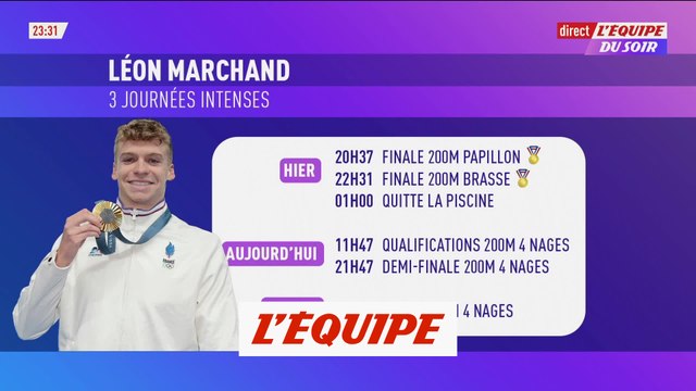 Les trois journées intenses de Léon Marchand - Natation - JO 2024